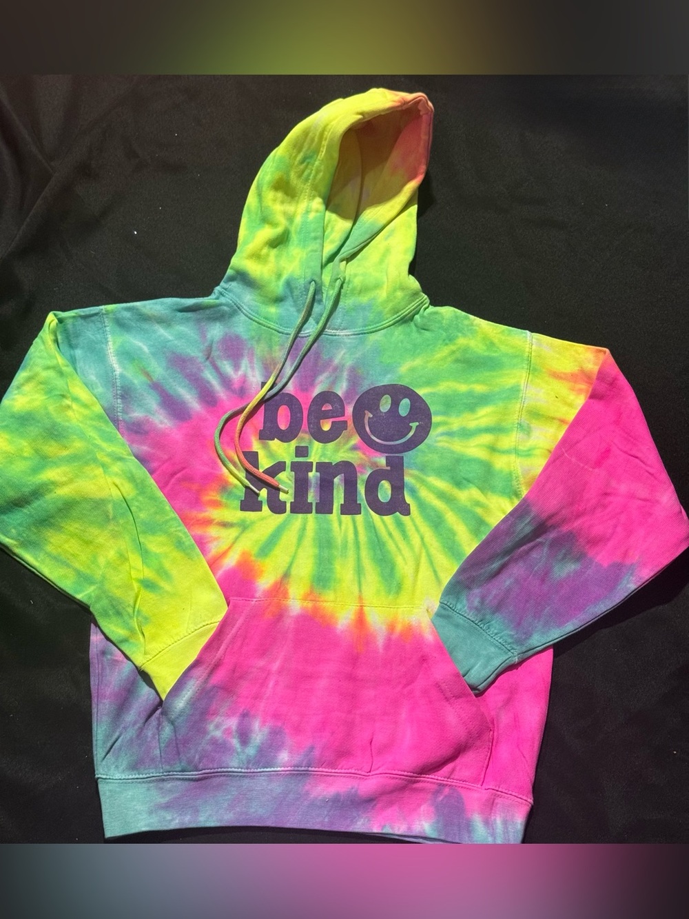 Tie-Dye "Be Kind" Hooded Sweatshirt - Multicolor